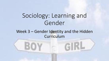 Sociology: Learning and Gender