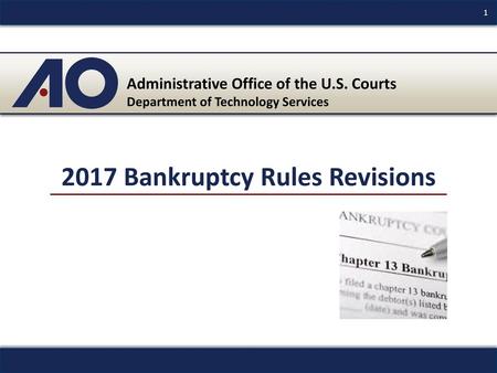 2017 Bankruptcy Rules Revisions