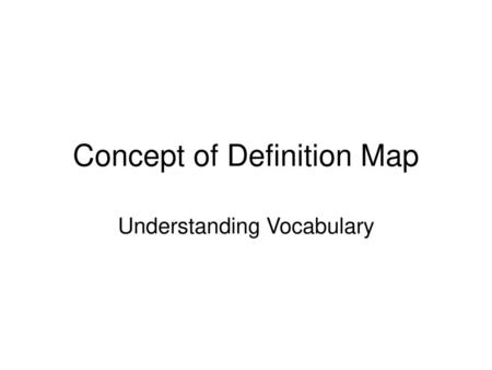 Concept of Definition Map