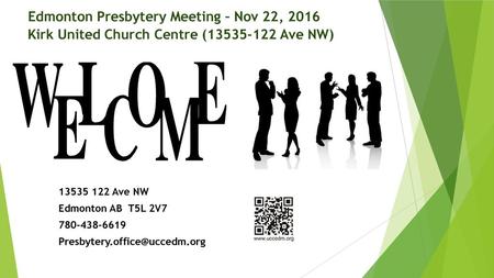 Edmonton Presbytery Meeting – Nov 22, 2016