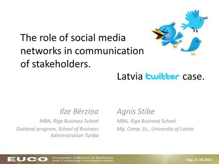 The role of social media networks in communication of stakeholders.