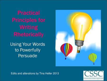 Practical Principles for Writing Rhetorically