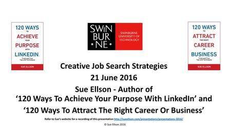 Creative Job Search Strategies 21 June 2016