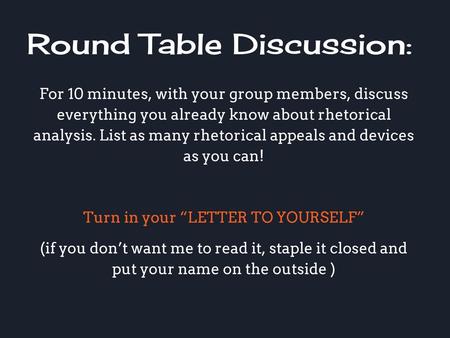 Round Table Discussion: