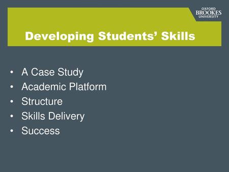 Developing Students’ Skills