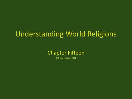 Understanding World Religions