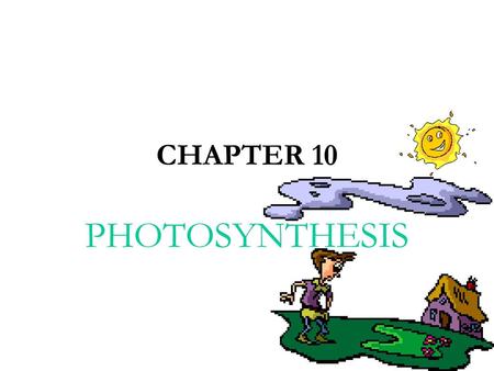 CHAPTER 10 PHOTOSYNTHESIS.