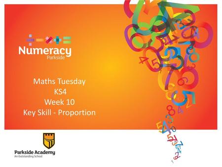 Maths Tuesday KS4 Week 10 Key Skill - Proportion.