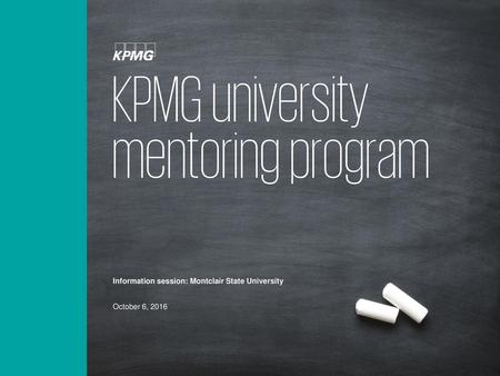 KPMG university mentoring program