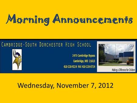 Morning Announcements