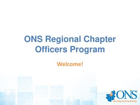 ONS Regional Chapter Officers Program