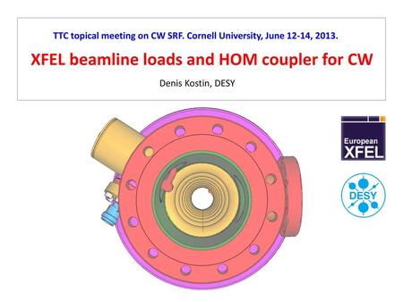 XFEL beamline loads and HOM coupler for CW