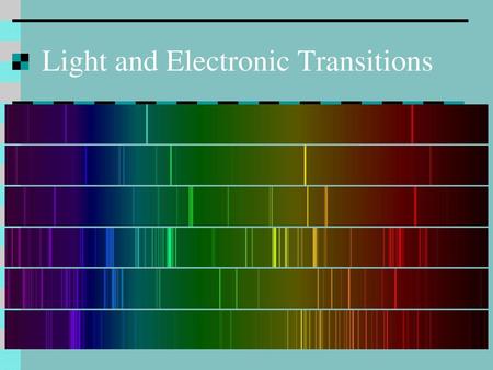 Light and Electronic Transitions