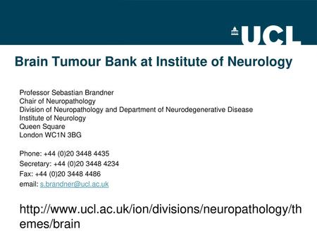 Brain Tumour Bank at Institute of Neurology