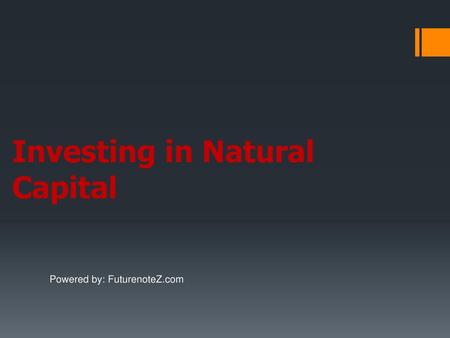 Investing in Natural Capital