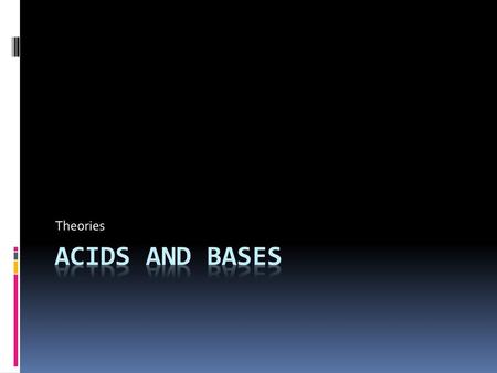 Theories Acids and Bases.