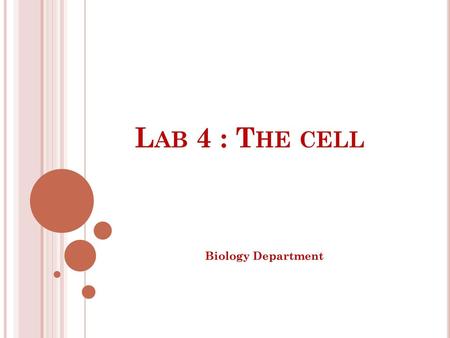 Lab 4 : The cell Biology Department.