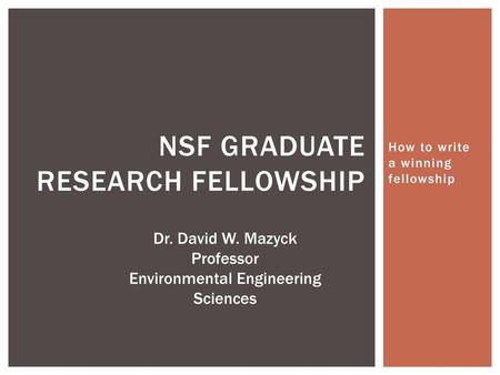 NSF Graduate Research Fellowship