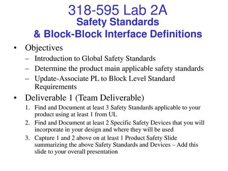 Safety Standards & Block-Block Interface Definitions