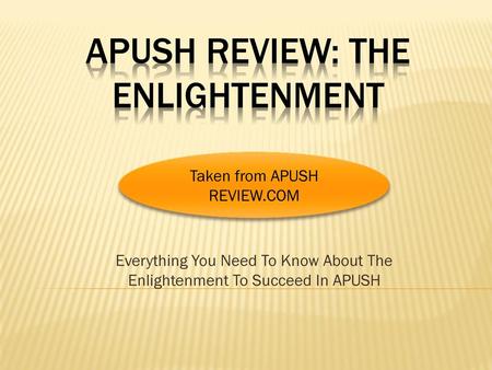 APUSH Review: The Enlightenment