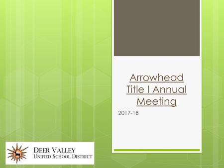 Arrowhead Title I Annual Meeting