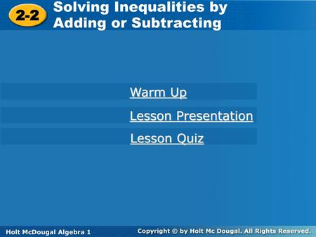 Solving Inequalities by Adding or Subtracting