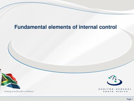 Fundamental elements of internal control