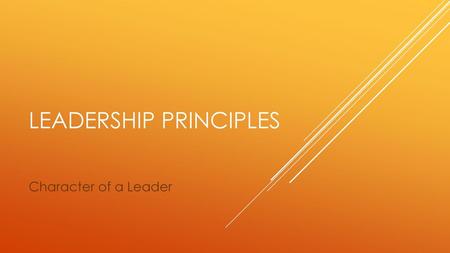 Leadership principles