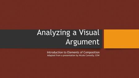 Analyzing a Visual Argument