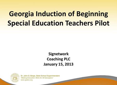 Georgia Induction of Beginning Special Education Teachers Pilot