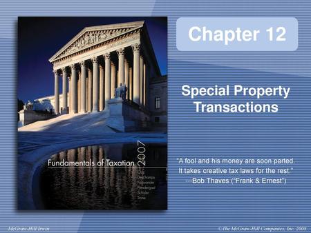 Special Property Transactions