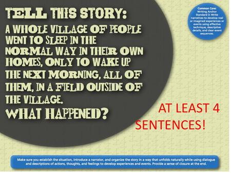 AT LEAST 4 SENTENCES!.