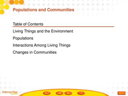 Populations and Communities