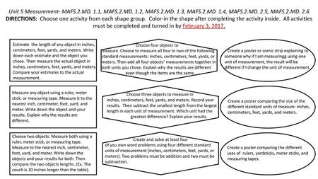 Unit 5 Measurement- MAFS. 2. MD. 1. 1, MAFS. 2. MD. 1. 2, MAFS. 2. MD