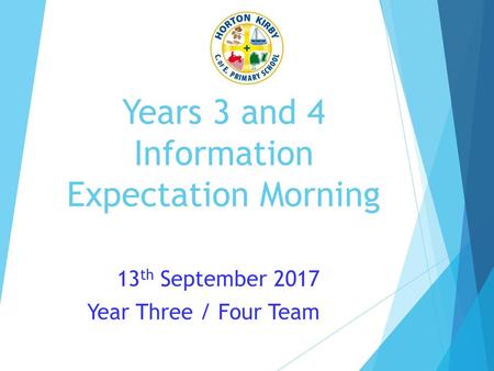 Years 3 and 4 Information Expectation Morning