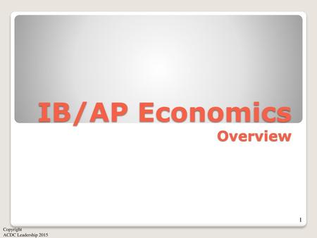 IB/AP Economics Overview