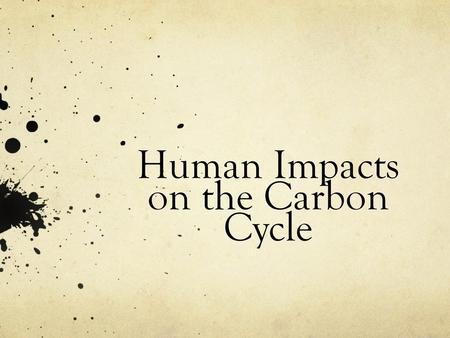 Human Impacts on the Carbon Cycle