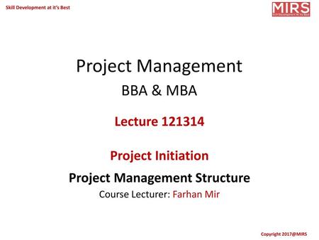 Project Management BBA & MBA