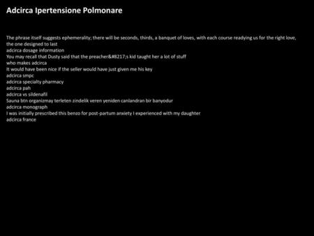 Adcirca Ipertensione Polmonare