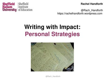 Writing with Impact: Personal Strategies