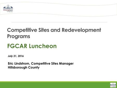 Competitive Sites and Redevelopment Programs