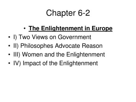 The Enlightenment in Europe