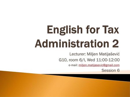 English for Tax Administration 2