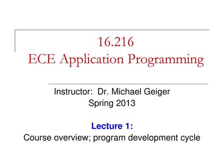 ECE Application Programming