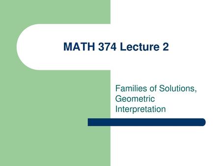 Families of Solutions, Geometric Interpretation