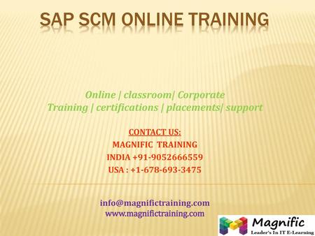 SAP SCM ONLINE TRAINING