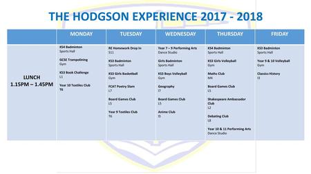 THE HODGSON EXPERIENCE