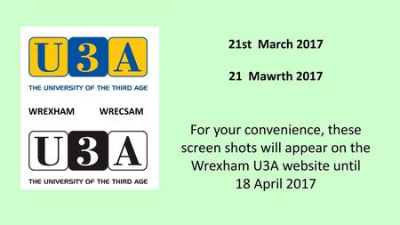 21st  March 2017 21  Mawrth 2017 WREXHAM WRECSAM