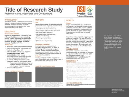 Title of Research Study Presenter name, Associates and Collaborators