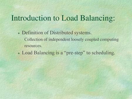 Introduction to Load Balancing: